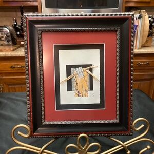 Beautiful Piece of Original Cut Paper and Reed Art.  Artist Signed.  1994.